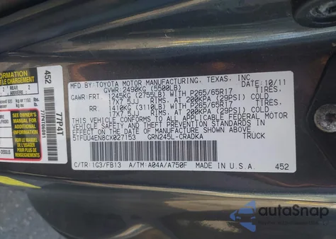 2012 Toyota Tacoma Base V6 z USA, uszkodzony, nr VIN 5TFUU4EN8CX027153